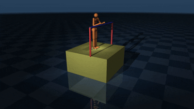 Humanoid balancing on moving platform simulation