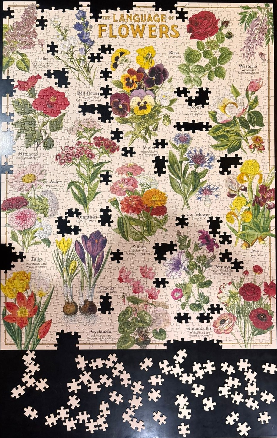 Jigsaw puzzle on a table